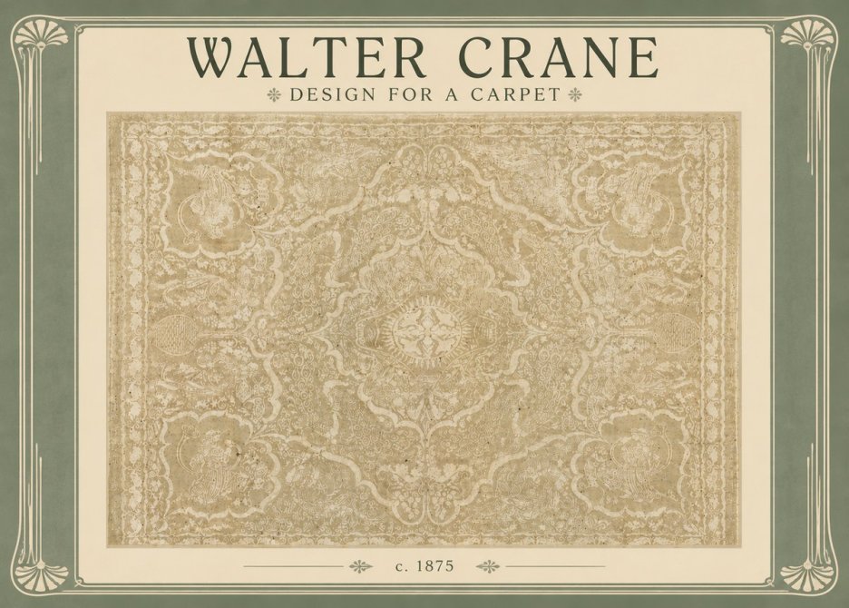 Walter Crane Design for a Carpet No4 - Juliste