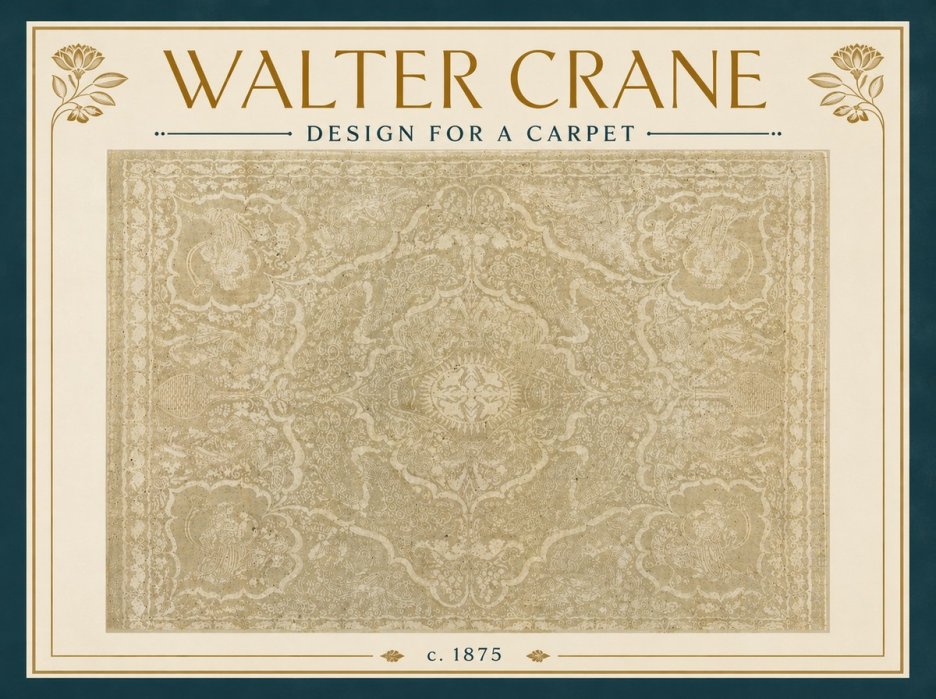 Walter Crane Design for a Carpet No5 - Juliste