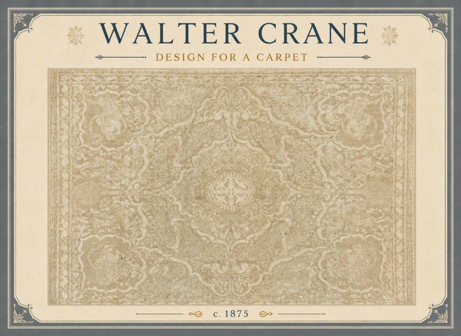 Walter Crane Design for a Carpet No6 - Juliste
