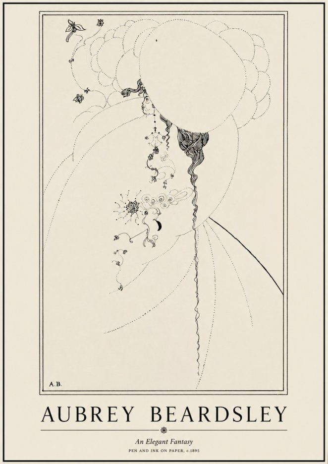 Aubrey Beardsley An Elegant Fantasy No1 - Juliste