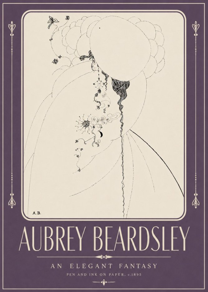 Aubrey Beardsley An Elegant Fantasy No2 - Juliste
