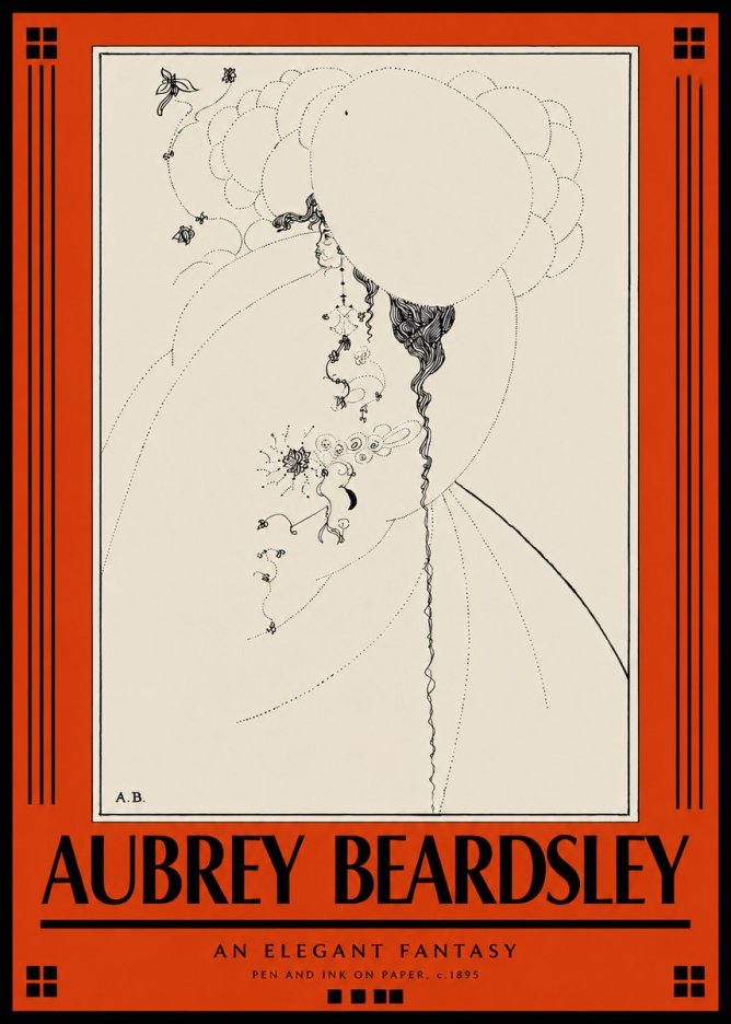Aubrey Beardsley An Elegant Fantasy No3 - Juliste