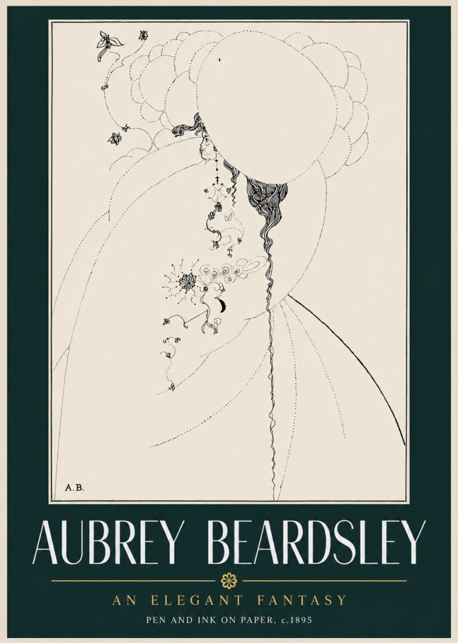 Aubrey Beardsley An Elegant Fantasy No4 - Juliste