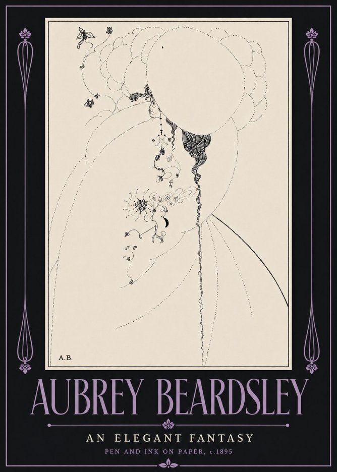 Aubrey Beardsley An Elegant Fantasy No6 - Juliste