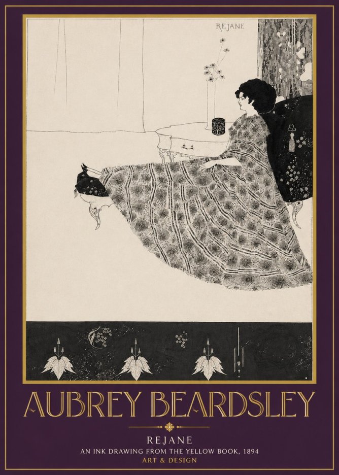 Aubrey Beardsley Rejane II No3 - Juliste