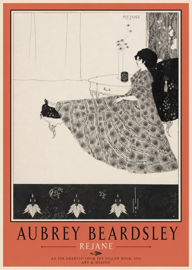 Aubrey Beardsley Rejane II No4 - Juliste