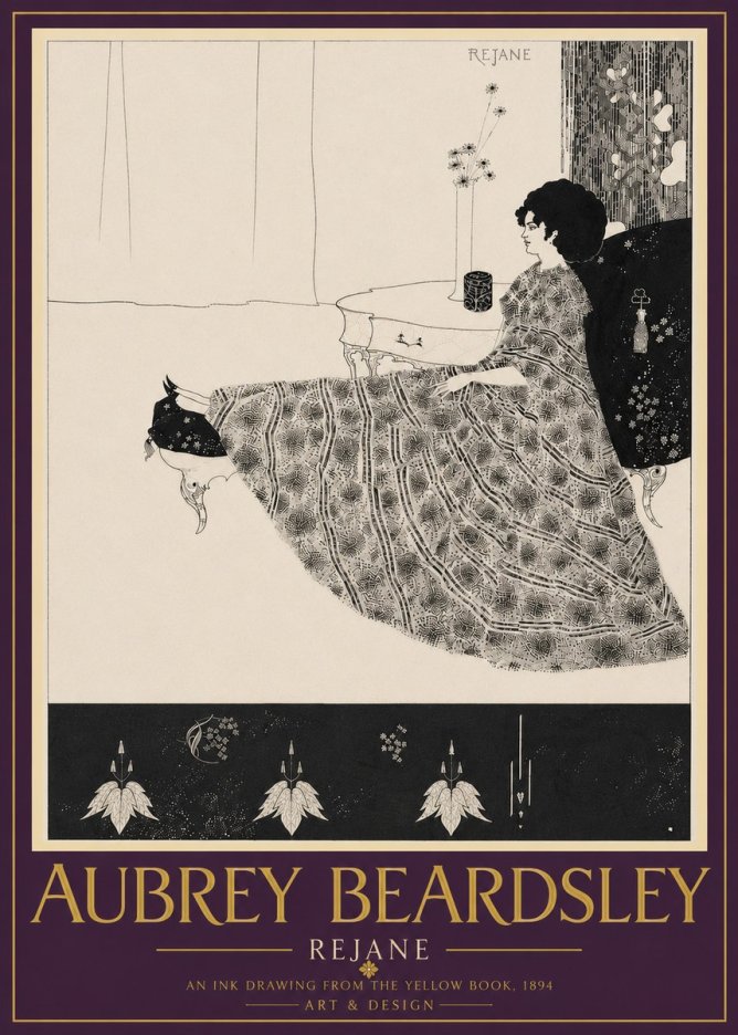 Aubrey Beardsley Rejane II No6 - Juliste