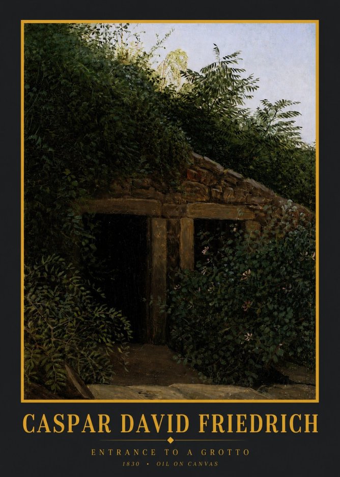 Caspar David Friedrich Entrance to a Grotto No3 - Juliste