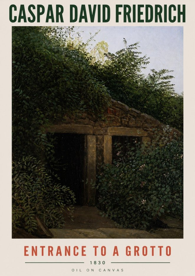 Caspar David Friedrich Entrance to a Grotto No4 - Juliste