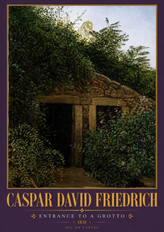 Caspar David Friedrich Entrance to a Grotto No5 - Juliste