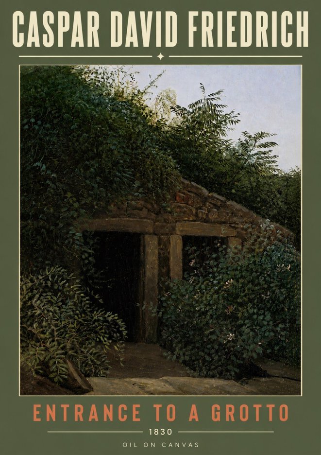 Caspar David Friedrich Entrance to a Grotto No6 - Juliste