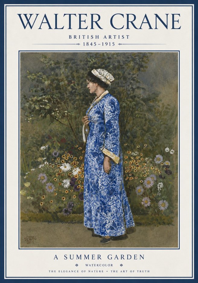 Walter Crane A Summer Garden No5 - Juliste
