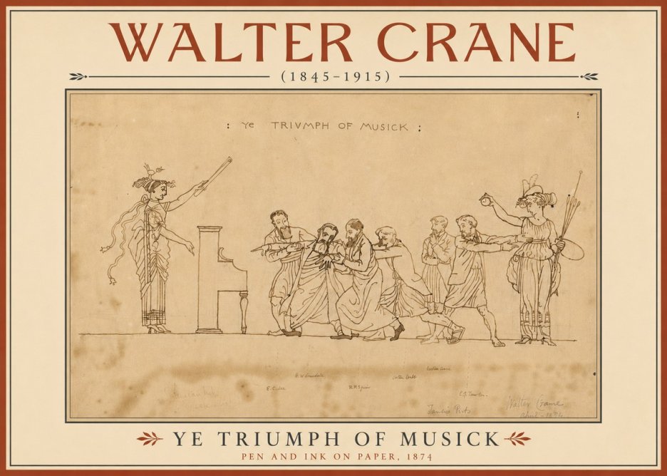 Walter Crane Ye Triumph of Musick No4 - Juliste