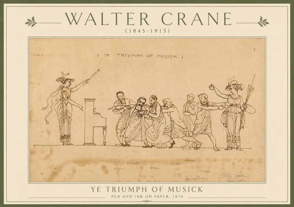 Walter Crane Ye Triumph of Musick No5 - Juliste