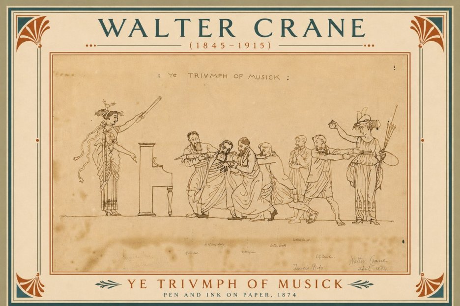 Walter Crane Ye Triumph of Musick No6 - Juliste