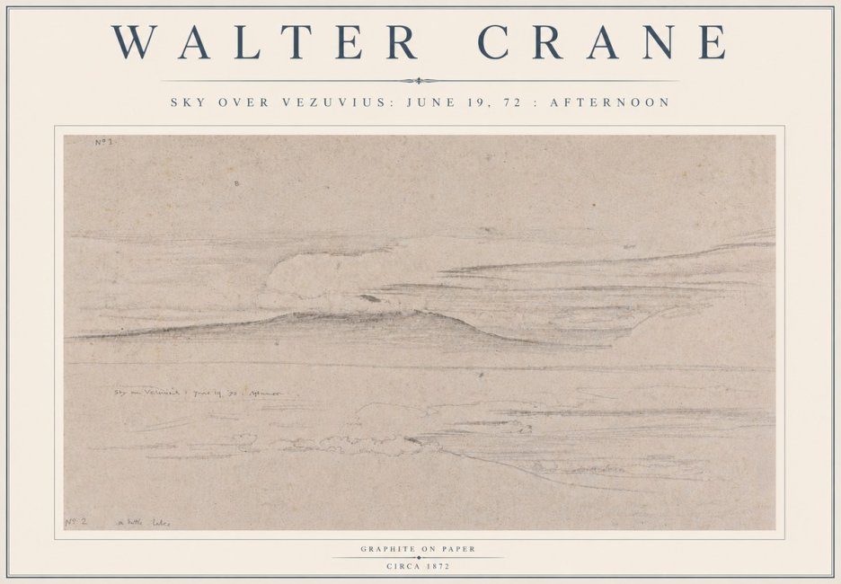 Walter Crane Sky over Vezuvius: June 19, 72 : Afternoon No5 - Juliste
