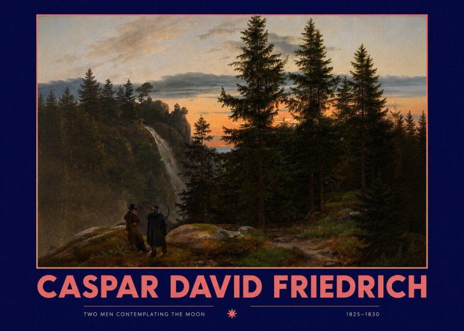 Caspar David Friedrich Two Men Contemplating the Moon I No2 - Juliste