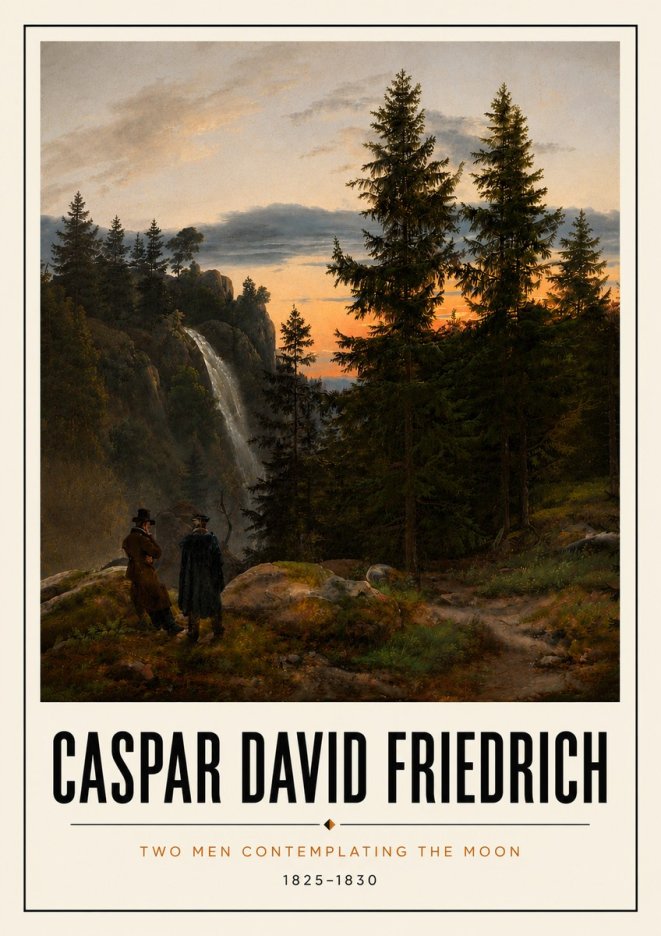 Caspar David Friedrich Two Men Contemplating the Moon I No5 - Juliste