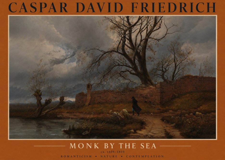 Caspar David Friedrich Autumn Landscape with Ruin No3 - Juliste