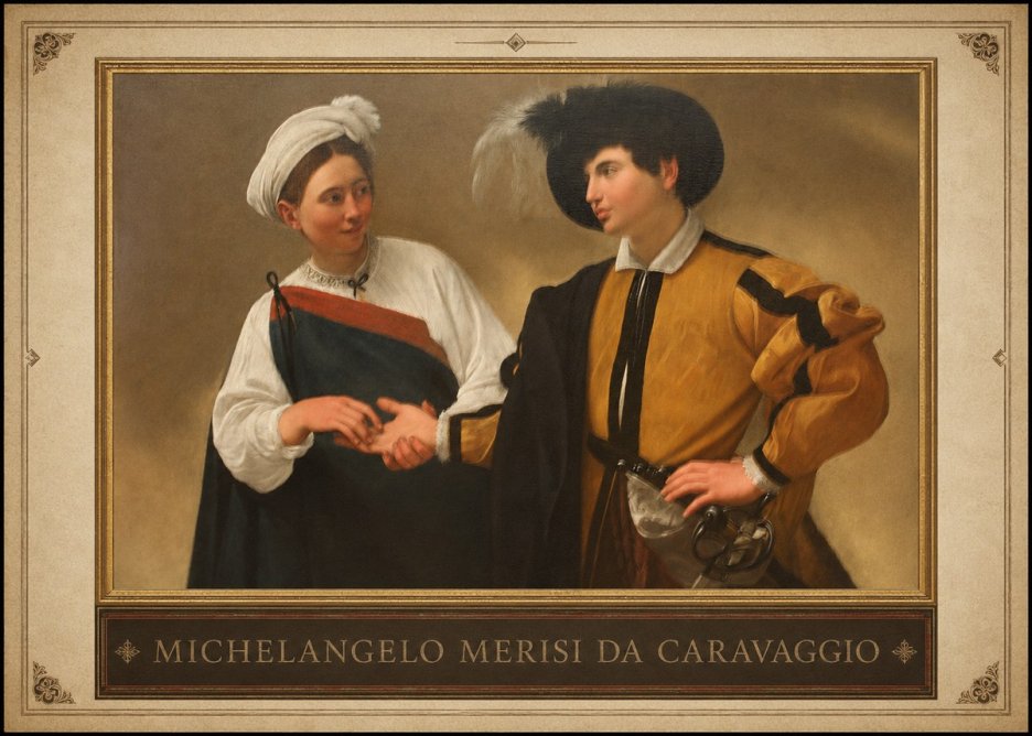 Michelangelo Merisi da Caravaggio The Cardsharps IV No1 - Juliste