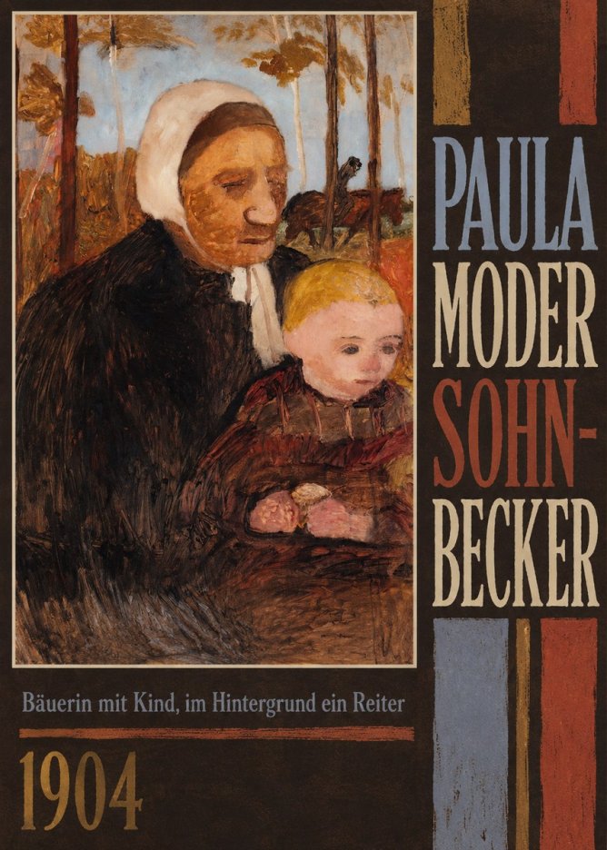 Paula Modersohn-Becker Bäuerin Mit Kind, Im Hintergrund Ein Reiter No2 - Juliste