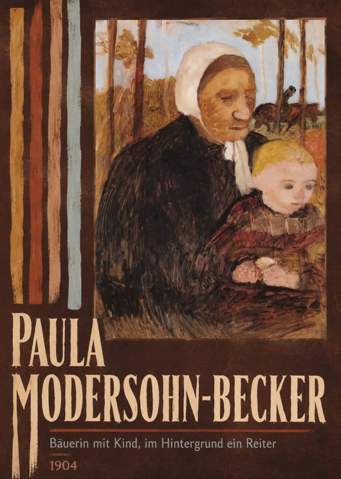 Paula Modersohn-Becker Bäuerin Mit Kind, Im Hintergrund Ein Reiter No5 - Juliste