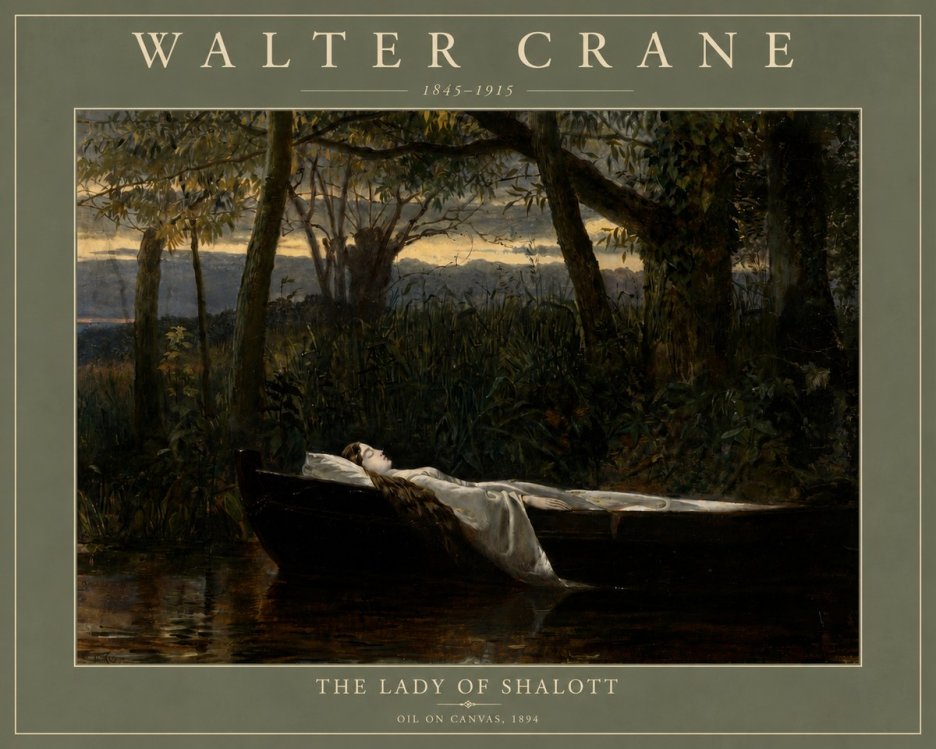Walter Crane The Lady of Shalott No4 - Juliste