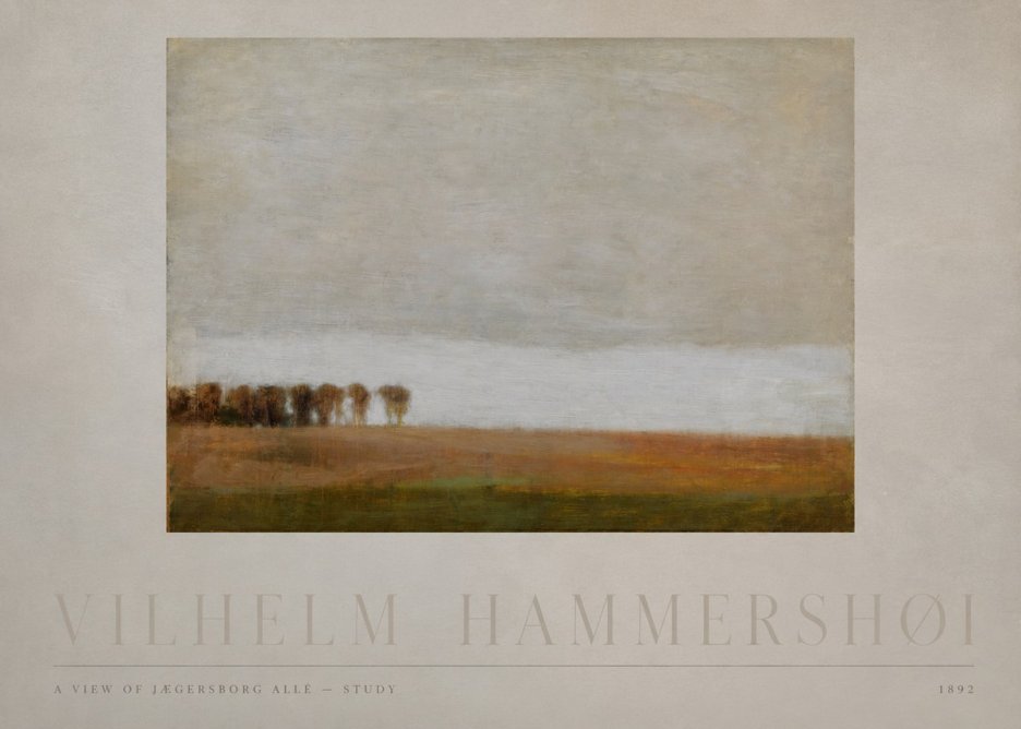 Vilhelm Hammershøi A View of Jægersborg Allé - Study No4 - Juliste