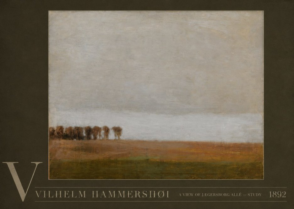 Vilhelm Hammershøi A View of Jægersborg Allé - Study No5 - Juliste