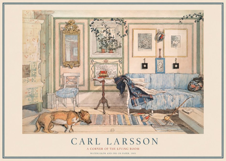 Carl Larsson Interior with Sleeping Dog No4 - Juliste