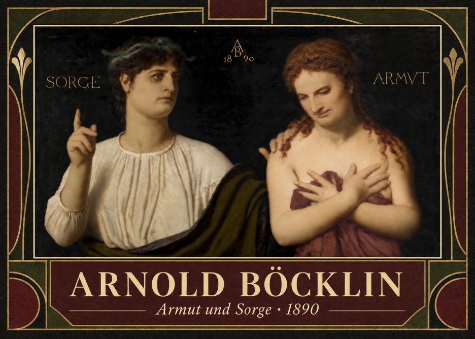 Arnold Böcklin Armut Und Sorge No5 - Juliste