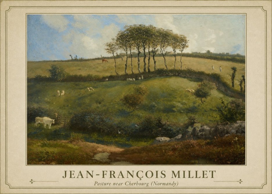 Jean-François Millet Pasture Near Cherbourg (Normandy) No1 - Juliste