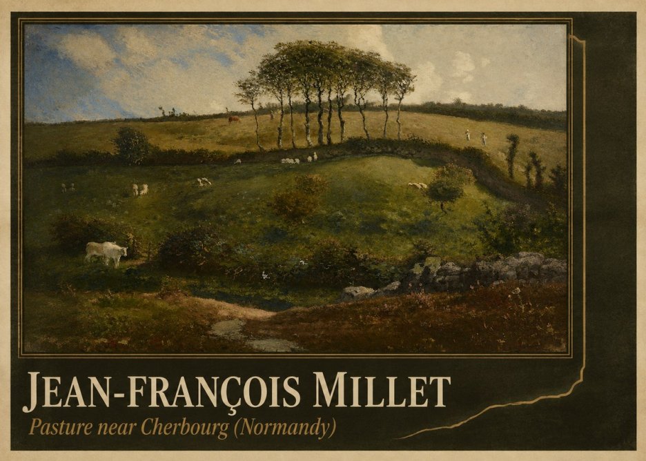 Jean-François Millet Pasture Near Cherbourg (Normandy) No4 - Juliste