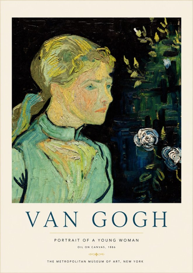 Van Gogh Portrait of a Young Woman No5 - Juliste