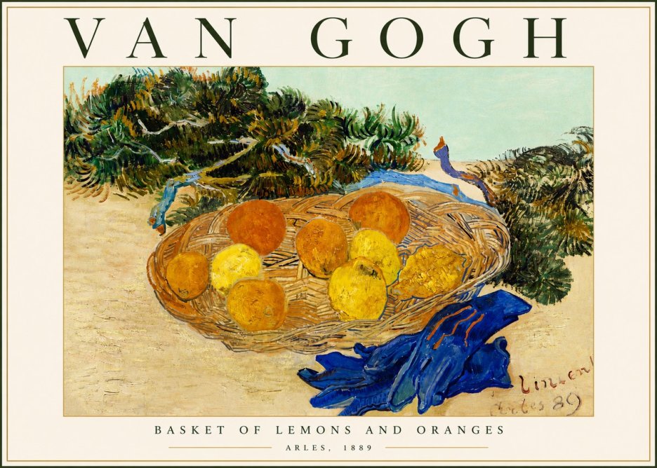 Van Gogh Basket of Lemons and Oranges No5 - Juliste