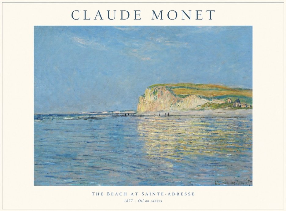 Monet The Beach at Sainte-adresse III No1 - Juliste