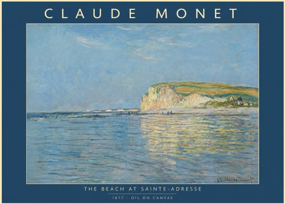 Monet The Beach at Sainte-adresse III No2 - Juliste