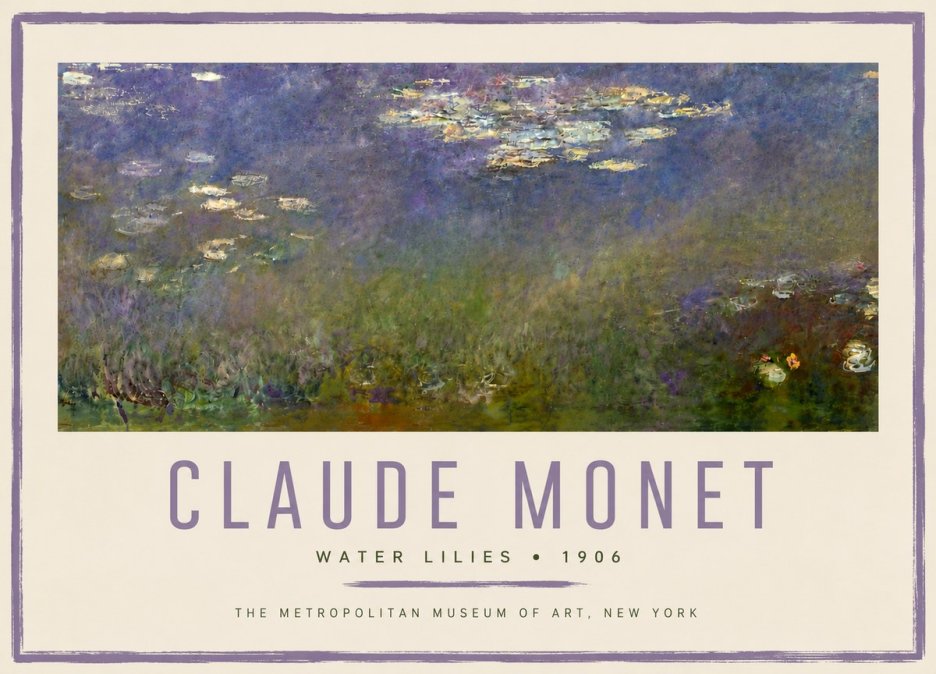 Monet Water Lilies - 1906 No6 - Juliste