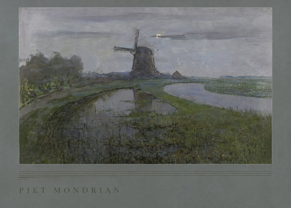 Piet Mondrian Windmill by the Water II No2 - Juliste