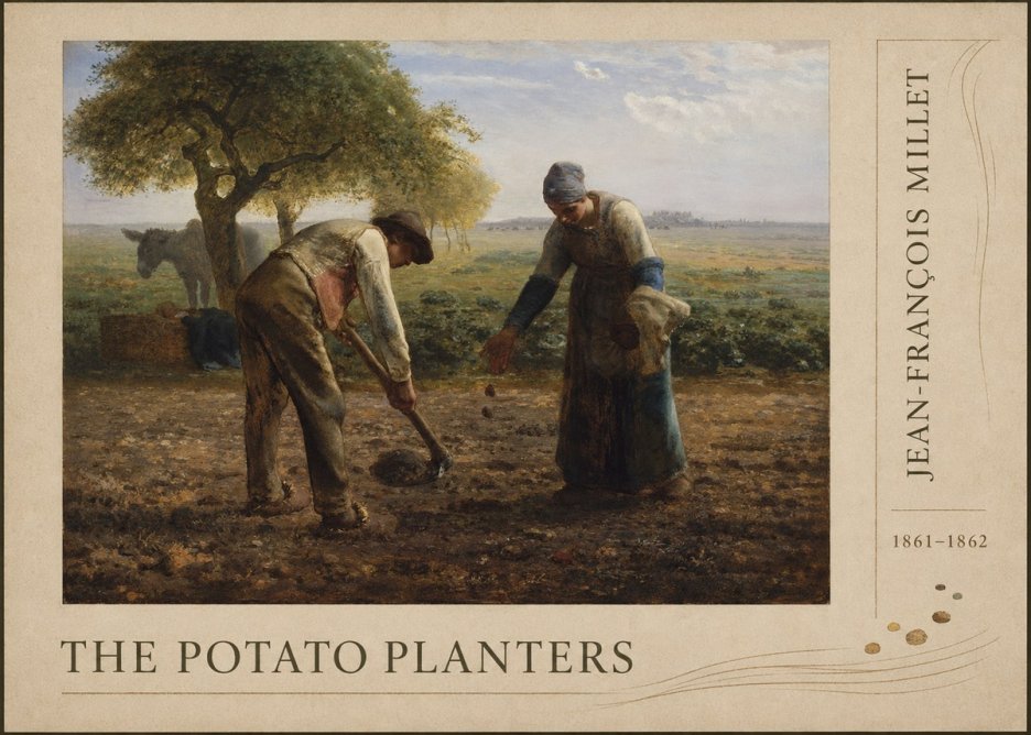 Jean-François Millet The Potato Planters No3 - Juliste