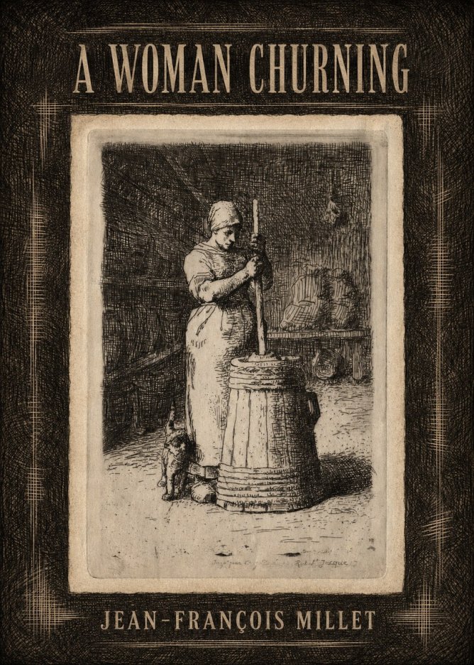 Jean-François Millet A Woman Churning No4 - Juliste