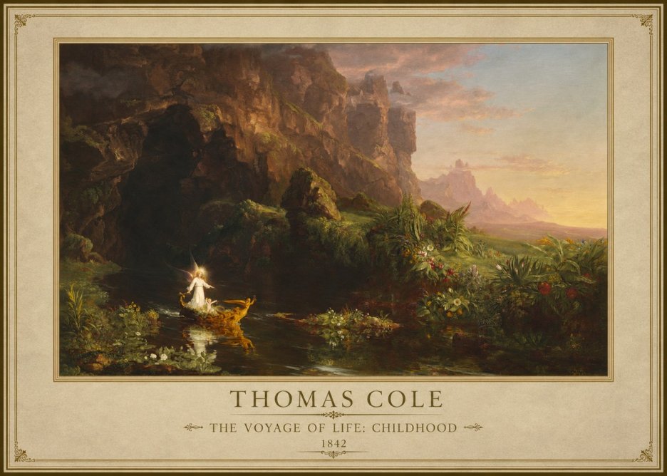 Thomas Cole The Voyage of Life: Childhood IV No1 - Juliste
