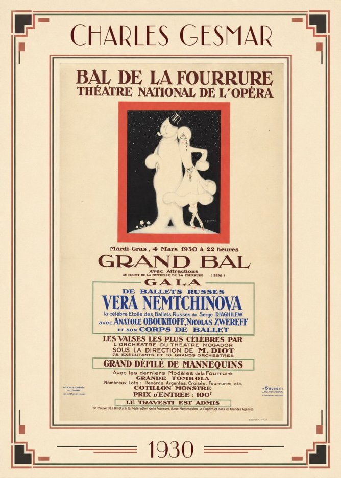Charles Gesmar Bal De La Fourrure Théâtre National De L'opéra No1 - Juliste
