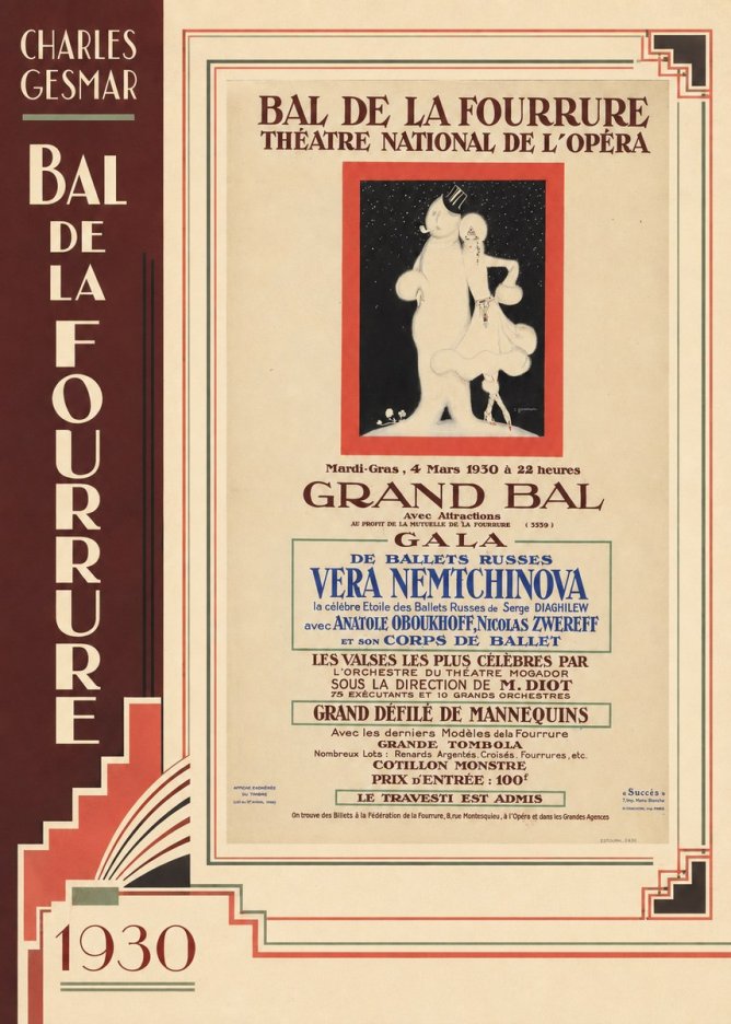 Charles Gesmar Bal De La Fourrure Théâtre National De L'opéra No2 - Juliste