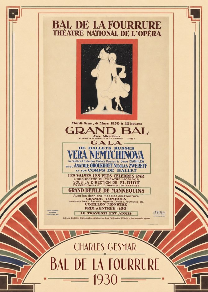 Charles Gesmar Bal De La Fourrure Théâtre National De L'opéra No3 - Juliste