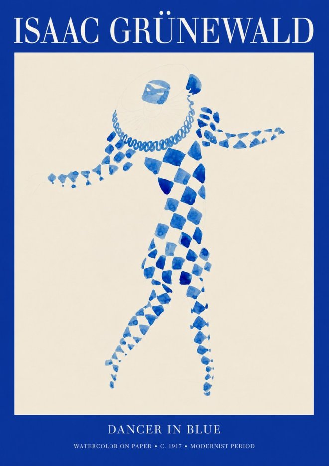 Isaac Grünewald Dancer in Blue No1 - Juliste