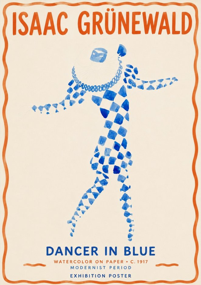 Isaac Grünewald Dancer in Blue No2 - Juliste
