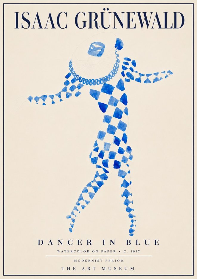 Isaac Grünewald Dancer in Blue No5 - Juliste