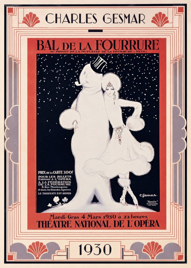 Charles Gesmar Bal De La Fourrure II No1 - Juliste