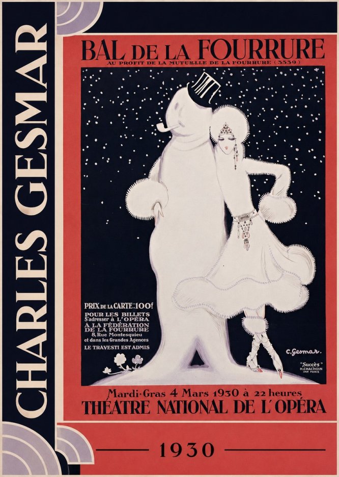 Charles Gesmar Bal De La Fourrure II No2 - Juliste